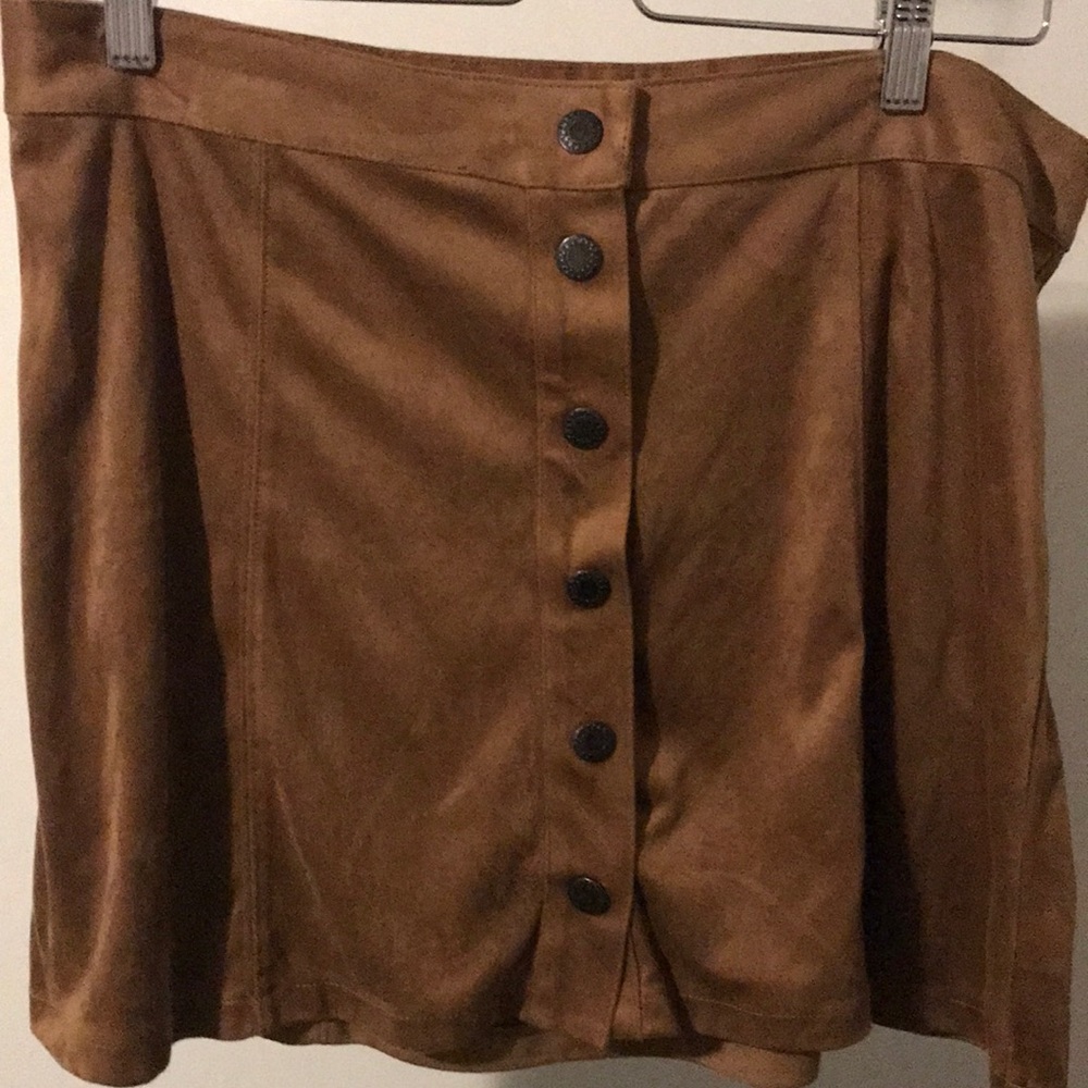 Faux suede a line skirt